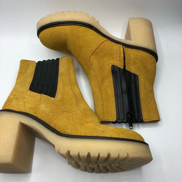 Free People James Chelsea Suede Boots Mustard Size EU 39 / US 9 - Picture 2 of 6